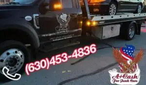 A+ Cash for Junk Cars Bolingbrook tow truck with contact number (630) 453-4836